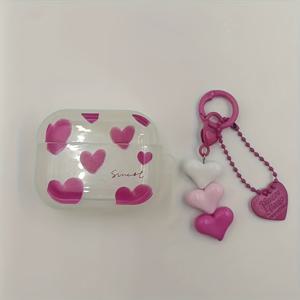 TEMU 아이폰용 핑크 하트 모양 이어폰 케이스 1개, 에어팟 4세대 보호 커버, 에어팟 4용 새로운 무선 이어폰 케이스, 남자친구/ 선물
