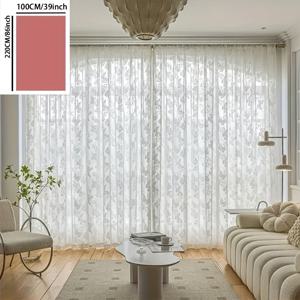 TEMU 1pc 로맨틱한 레이스 나비 꽃 장식 커튼, 거실 침실 결혼식 투명 문 포ーチ 공부 집 장식에 적합합니다.