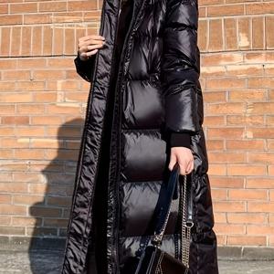 TEMU 두꺼운 패딩 후드 롱 겨울 코트, 여성용 신상 겨울 패딩 코트, 오버니 패딩 코트 재킷