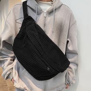 TEMU 코듀로이 캐주얼 스포츠 대용량 숄더백, 플러시 경량 크로스바디 백 (여행, 쇼핑, 사이클링용)