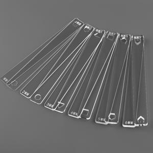 TEMU 12개 투명 아크릴 두께 균형 자, 폴리머 클레이 수평 자, 1/2/3/4/5/6mm 각 2개, 클레이 귀걸이 수제 보조|링귀걸이