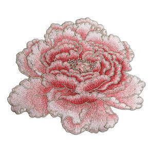 TEMU 1개 자수 천 스티커 작약꽃 대형 자수 천 스티커 의류 장식용 아플리케 의류 패치 스티커 박음질용