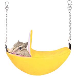TEMU 소형 애완동물을 위한 편안한 바나나 해먹 - 햄스터, 기니피그 및 기타 동물들을 위한 플러시 행잉 침대 - 케이지 또는 둥지에서 따뜻함과 편안함을 제공