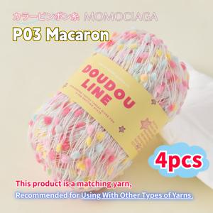 TEMU 사선 뜨개질 및 코바늘 뜨개질 스카프, 모자, 바구니 및 공예품을 만들 때 다른 종류의 실과 결합할 수 있는 털실 4롤 세트, 무게 200그램/7.05온스