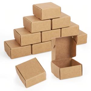 TEMU 50개 3종 종이 접이식 박스, 쥬얼리 제작 및 디스플레이 포장용, 정사각형, 4.1x3.8x2cm