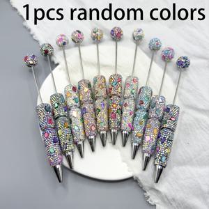 TEMU 1개 세트 랜덤 혼합 컬러 헤비듀티 DIY 비즈 펜, 라인스톤 및 조개 장식, 불규칙한 모양과 둥근 캡, 멀티컬러 웨어 앤 티어 비즈, 매력적인 비즈 만들기용