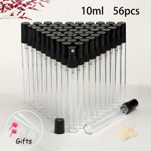 TEMU 32개/56개/팩 투명 유리 향수병 2ml 3ml 5ml 10ml 스프레이 병 편리한 뷰티 메이크업 보충용 유리 스프레이 병 초미세 미스트 스프레이 병 리필 가능한 유리 향수병 블랙 노즐 플라스틱 스프레이어 미니 패션 여행 필수품