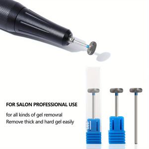 TEMU 1pc 블루 링 작은 네일 드릴 비트, 연마, 네일 드릴 비트, 평평한 연마 헤드, 네일 표면의 평평한 연마에 더 적합, 매니큐어 및 페디큐어를 위한 다기능 네일 드릴 전기 네일 연마 도구.|매니큐어