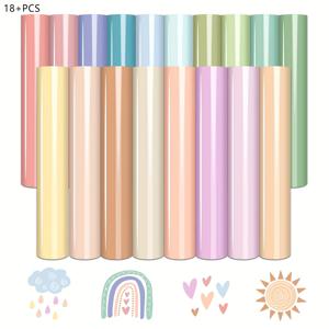 TEMU 컬러 열전사 비닐 - 12인치 x 9.8인치의 중성 톤의 갈색, 베이지색, 태프색의 18장, 티셔츠, 캔버스 가방, 베개, 공예품 및 디자인에 적합