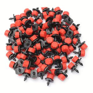 TEMU 200개 자동 관개 스프레이 헤드 (빨간색 캡 포함, 점적 노즐 닫음 가능), 과일 나무 점적 관개 추가용 8구 조절식 유량 스프레이 헤드, 과수원, 농경지, 잔디밭 및 육종 농장에 적합