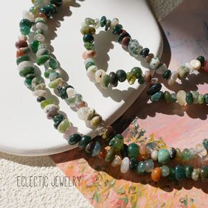 TEMU 약 200개 5-8mm 천연 인도 마노 구슬, DIY 주얼리용 멀티컬러 분쇄석 원형 및 불규칙한 보석 - 목걸이, 팔찌 주얼리 제작에 이상적