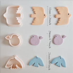 TEMU 3pcs 새 테마 도자기 커팅기 세트, 폴리머 보석 모양, 플라스틱 귀걸이 만들기 도구, DIY 공예용 다양한 크기