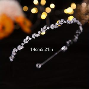 TEMU 스파클링 큐빅 지르코니아 장식으로 스타일리시한 단층 클래식 가지 헤어밴드, 데이트하는 여성에게 완벽한 선물