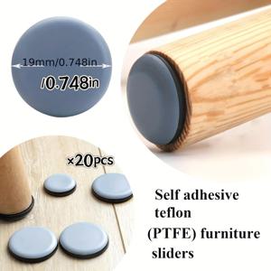 TEMU 20개 블루 테플론 미끄럼 방지 패드, 흰색 배경으로 중고급 주방용품에 적합 - 대부분의 모델과 호환, 쉬운 , 내구성 및 다용도로 사용할 수 있는 주방 액세서리|슬기한 표면 디자인|내구성 있는 테플론 재료