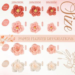TEMU 24pcs 티슈 종이 꽃 - 결혼식, 신부 샤워, 생일, 유아용, 파티 장식, 다용도 벽 장식, 파티 장식 | 부드러운 파스텔 꽃 | 내구성 있는 종이 꽃, 꽃 장식
