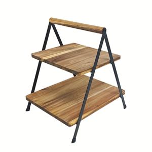 TEMU 6개의 장식용 접시가 있는 나무 다층 디저트 서버 - 크리스마스 쿠키 및 과자 버퍼, 파티 장식용 케이크 디스플레이 스탠드, 축제용 식탁 세팅 | 장식용 접시 트레이 | 나무 구조, 디저트 디스플레이 스탠드