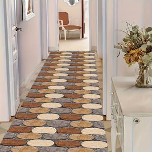 TEMU 1개 5D 입체 자갈 무늬 롱 러너 매트, 미끄럼 방지 밑면, 복도, 현관, 세탁실, 주방, 신발장, 파티오, 화장실, 사무실, 출입구, 발코니, 침실용 홈 데코