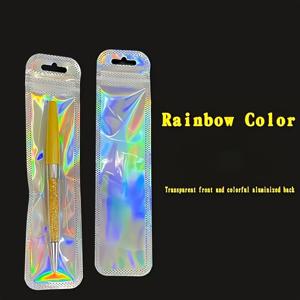 TEMU 50개 홀로그래픽 레이저 실버 로즈 골드 지퍼 선물 가방, 소규모 비즈니스에 완벽함, 재봉이 가능하며 메이크업 브러쉬, 펜, 립스틱 및 보석류에 이상적