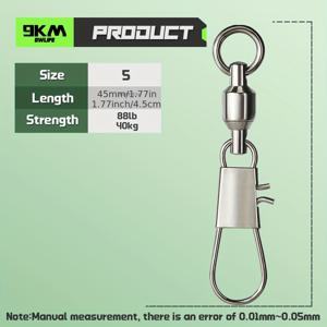 TEMU 20개 세트 고강도 스테인리스 스틸 볼 베어링 낚시 스위블 인터록 스냅 포함 - 바닷물/민물 스피너베이트, 웜, 스푼 및 플라이 라인 커넥터 - 부식 방지 360° 회전 스피너 베어링 (없음)