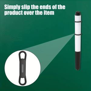 TEMU 10개 마그네틱 펜 및 필기구 홀더 세트, 마커용 조절 가능한 실리콘 정리함, 냉장고, 책상 및 화이트보드용 사무실용 클립 (블랙)