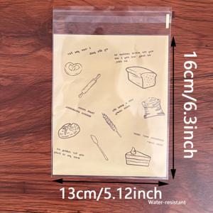 TEMU 가정용 빵용 빵 봉투 100개입, 자체 밀봉 쿠키 봉투, 웨딩 생일 파티 답례품용 셀로판 봉투, 사탕, 스낵, 페이스트리 & 식품 포장 봉투, 프로젝트 및 부활절, 할로윈, 크리스마스 축하 행사, 베이킹 용품에 적합