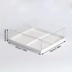 TEMU 투명 케이크 박스, 4개 또는 6개 도넛, 과자, 디저트, 패키징 박스, 쿠키, 마카론, 베이킹 패키징 박스, 리본 없음