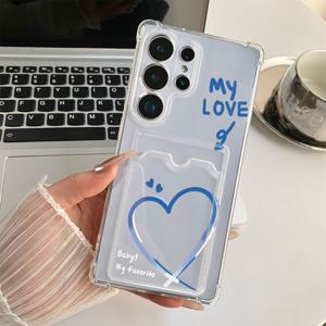 TEMU 휴대폰 케이스 - 사진과 카드를 보관할 수 있는 속이 빈 파란색 하트 폰 케이스, 삼성 S22, S23, S24, A26, A36, A56, A42, A52, A72, A73, A33, A70, A25, S25, S21 5G, S22 5G, S23 Ultra와 호환됩니다. 충격 방지 기능이 있는 내구성 좋은 보호 케이스입니다.