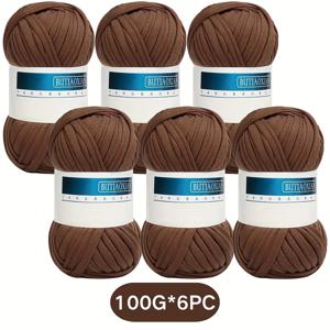 TEMU 600그램 티셔츠 얀, 탄성 리본, 두꺼운 코바늘 뜨개질, 청키 손뜨개질에 적합합니다. 코바늘 가방, 담요, 바구니, 프로젝트, 홈 데코 제작에 이상적입니다. 100그램 팩으로 제공됩니다.