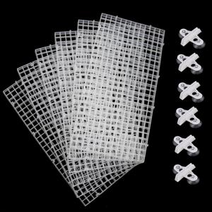 TEMU 플라스틱 계란 상자로 제작된 어항 물고기 탱크 칸막이 6/10개, 어항 필터용 하단 트레이 메시, 혼합 사육 조명 디퓨저용 파티션 보드, 그리고 흰색 흡착 컵 클램프 6/10개