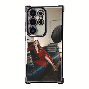 TEMU 폰 케이스: 맞춤 사진 케이스 - 4코너 강화 전기도금 소프트 쉘 (블랙 & 실버) | 갤럭시 S25/24/23/22/21/20/M53/33/23/A73/55/53/52/51/42/35/34/33/32/25/24/23/22/15/14/13/12/06/05/04/03/02/56/36/26 호환 충격 방지 유연 디자인