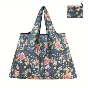 TEMU 대용량 접이식 토트백 - 경량, 내구성 있는 옥스포드 천 쇼핑 핸드백, 화려한 꽃무늬 디자인, 피트니스 및 일상 사용에 이상적, 색상, 쇼핑백