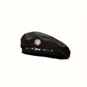 TEMU 여성용 봄, 여름, 가을 패션 베레모, 영국 빈티지 화가 모자, 벨트 버클과 장식이 있는 팔각형 모자, 캐주얼 여행용 모자