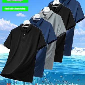 TEMU 5개 세트 남성 여름 반팔 폴로 셔츠, 흡습 및 속건성 원단으로 제작, 땀 방지 기능|반팔셔츠|기능성반팔