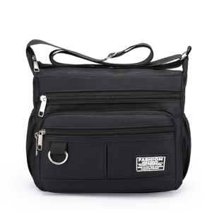 TEMU (4가지 색상) 다용도 나일론 숄더 백팩, 다중 포켓, 지퍼 및 조절 가능한 디자인, 새로운 남성용 나일론 메신저 백