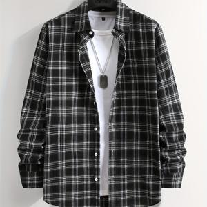 TEMU 체크무늬 긴팔 셔츠