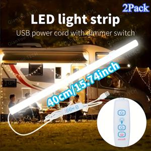 TEMU 2/1개, 50인치/40인치 자석 마운트 USB 플러그인 LED 벽 조명, 눈 보호 학습 독서등, 삼중 색온도 조절, 주방/캐비닛/책상 야간 조명용