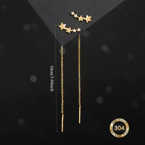 TEMU 황금색의 저자극성 스테인리스 스틸 별 포뮬 에어링. 변색 방지 디자인으로 편안하고 다재다능하며 우아하게 쉽게 착용할 수 있어 여성에게 고품질 패션 아이템으로 적합합니다. 데일리 또는 이브닝에 완벽합니다.