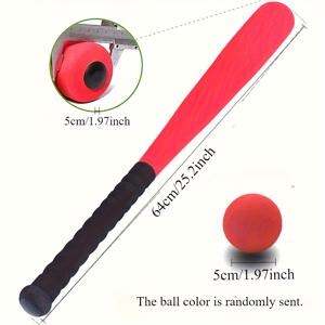 TEMU 1개 폼 야구 배트 +EVA 야구공 (랜덤 색상), 실내외 스포츠 게임 연습, 플레이, 교육, 훈련 및 팀 활동 참여에 적합한 초보자용