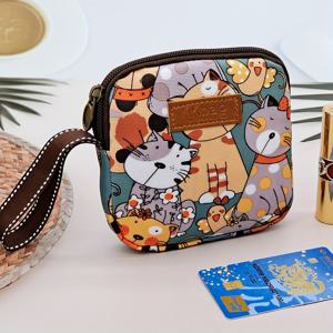 TEMU 휴대용 만화 프린트 핸드백 - 내구성 있는 폴리에스터 토트백, 다중 수납공간, 조절 가능한 어깨끈 & 지퍼 클로저, 여성 필수품 및 화장품 보관용 귀여운 가방