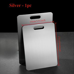 TEMU 1개 고품질 스테인리스 스틸 주방 도마 | 양면, 미끄럼 방지, 세척 용이, 야채, 과일, 고기에게 이상적, 주방 필수품 | 모던 주방 액세서리 | 내구성 있는 절단 표면, 주방용 도마