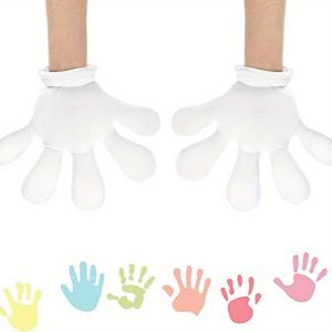 TEMU 화이트 카툰 장갑, 화이트 핑거 카툰 핸드, 할로윈 코스튬 장갑, 롤플레잉 파티 액세서리, 투피스 크리스마스 롤플레잉 코스튬 액세서리, 화이트 장갑