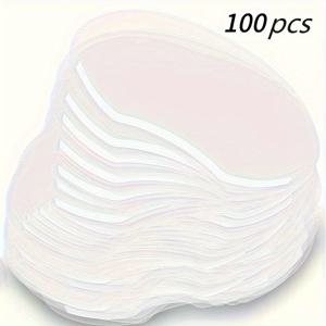 TEMU 100개 투명 샤워 아이 마스크 | 햇빛 가리개 기능, 속눈썹 연장, 눈매 수술, 헤어 살롱 사용에 적합, 무알코올, 플랫 디자인, 편안함, 플라스틱 재질|마스크