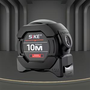 TEMU 형광 스틸 줄자 - 두꺼운 헤비듀티 리트랙터블 자가 잠금 디자인, 레이저 각인 마킹 - 저조도 환경에서 쉬운 가시성을 위한 고대비 다크 모드의 세련된 블랙 케이스, 건설 현장 및 가정용 필수 도구, 목공과 건축업자에게 필수품|줄자
