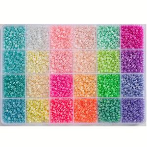 TEMU 12000개 3mm 유리 시드 비즈 8/0 소형 공예 비즈, 친구 팔찌 키트 (주얼리 제작 팔찌 목걸이 끈용)