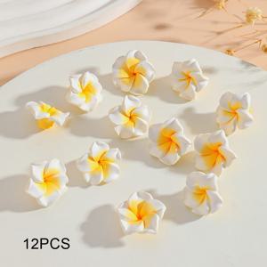 TEMU 12개입 여름 해변 스타일 하와이안 폴리머 클레이 꽃 목걸이, 팔찌, 발찌 주얼리 세트