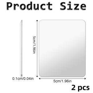 TEMU 2개 세트 사각형 거울 전사 스티커, 모바일 케이스용 아크릴 접착식 메이크업 미러