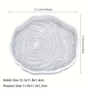 TEMU 물결 실리콘 몰드, UV 레진에 적합 - 원형 트레이 공예 용품, 홈 데코 및 공예, 독특한 디쉬 제작에 완벽.