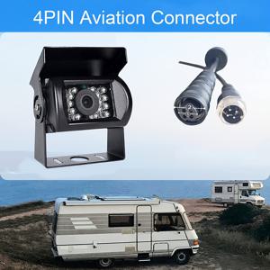 TEMU 18-LED 적외선 야간 투시 백업 카메라 - RV, 캠핑카, 트럭, 버스용 - 광각 HD 후방 카메라, 사각지대 모니터링, 쉬운 설치, 12V-24V, 항공 커넥터, 선바이저 마운트