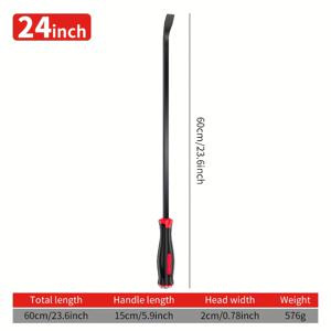 TEMU 1개 오틸 헤비 인더스트리얼 CR-V 크로우바 - 미끄럼 방지 고무 손잡이, 12/18/24/8인치 옵션으로 프라이딩, 타이어 분해, 매노일 커버 및 비상 생존용 다기능 핸드 툴, 내구성 있는 금속 구조, 인체공학적 디자인, 견고한 도구 설계