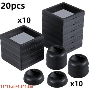 TEMU 10개 박스 + 10개 베이스 3D 투명 사각 디스플레이 스탠드 (블랙 베이스) - PE 필름 보석 보관함, 나비 표본, 메달, 보석 보관용 - 어버이날 & 독립기념일 선물, 나비 장식, 보석함에 이상적